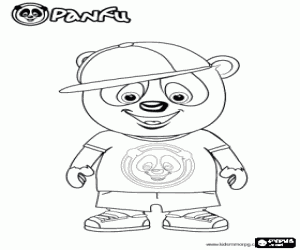 Coloriage Sympathique panda  hip-hop de Panfu