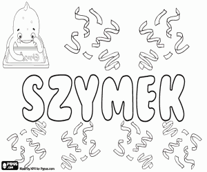 Coloriage Szymek, nom polonais pour garçon