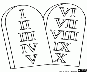 Coloriage Les tables de la Loi