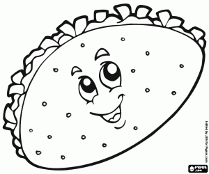 Coloriage Taco mexicain souriant