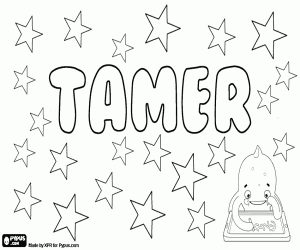 Coloriage Tamer, nom pour garçon