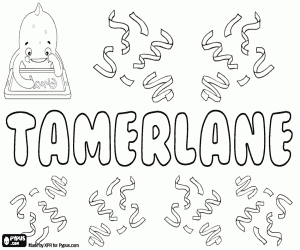 Coloriage Tamerlane, nom masculin