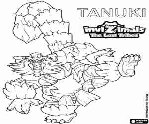 Coloriage Tanuki, Invizimals The Lost Tribes