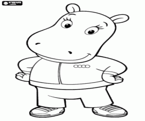 Coloriage Tasha, une hippopotame avec caprices