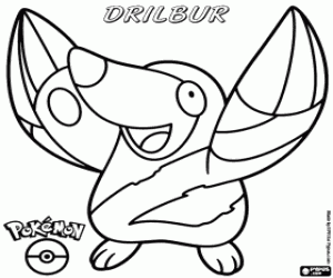 Coloriage La taupe Pokemon, Rototaupe