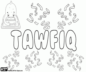 Coloriage Tawfiq, variante de Toufik