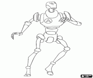 Coloriage Technoid, un robot footballeur