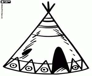 Coloriage Tente conique typique, un tipi