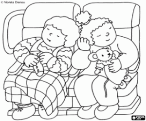 Coloriage Teo et Susana dans un avion