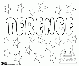 Coloriage Terence, nom anglais et français