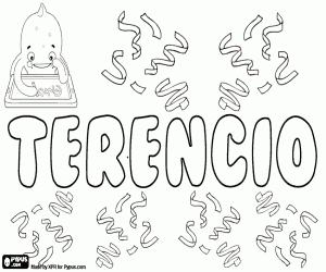 Coloriage Terencio, nom pour garçon