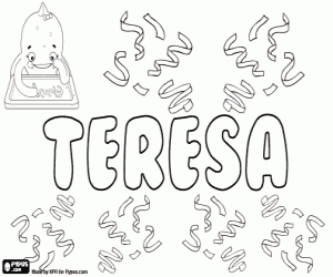 Coloriage Teresa, nom dans plusieurs langues
