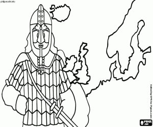 Coloriage Terre des Vikings