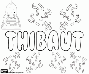 Coloriage Thibaut, nom Français