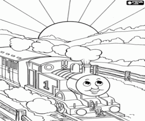 Coloriage Thomas la locomotive et l'aube