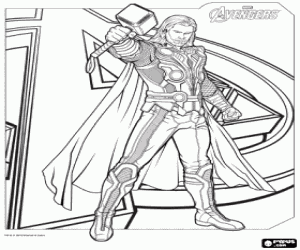 Coloriage Thor, le prince héritier d'Asgard