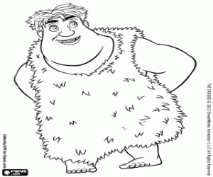 Coloriage Thunk, fils aîné de les Croods