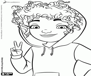 Coloriage Tif, jeune fille avec un sweat-shirt