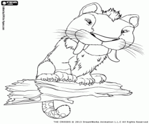 Coloriage Le tigre étrange des Croods