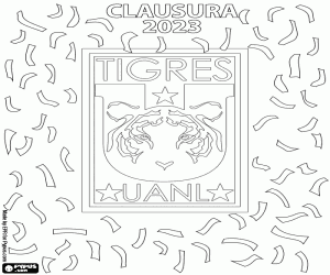 Coloriage Tigres UANL, champion du Clausura 2023