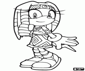 Coloriage Tikal, caractère de Sonic