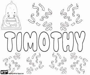 Coloriage Timothy, un nom anglais