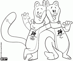 Coloriage Tina et Milo, mascottes Milano Cortina 2026