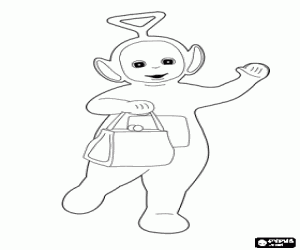 Coloriage Tinky Winky avec son sac magique