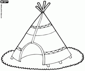 Coloriage Tipi, tente d'indien