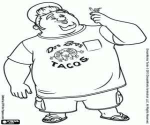 Coloriage Tito avec Turbo sur sa main