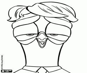 Coloriage Toady le pigeon de Cigognes et Cie