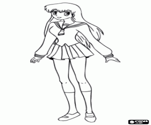 Coloriage Tohru Honda, protagoniste de Fruits Basket