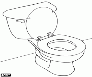 Coloriage Toilette avec citerne couplée