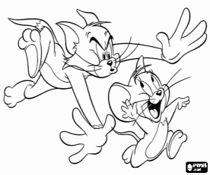Coloriage Tom poursuit Jerry