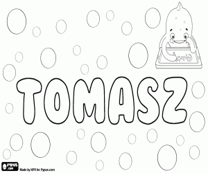 Coloriage Tomasz, nom polonais pour garçon