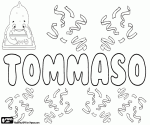 Coloriage Tommaso, nom italien