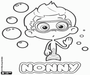 Coloriage Tony avec masque de plongée