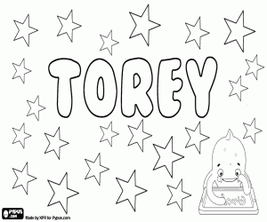 Coloriage Torey, nom pour garçon et fille