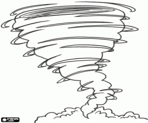 Coloriage Tornade, un phénomène atmosphérique