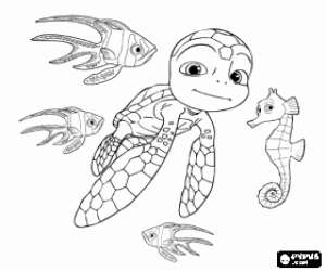 Coloriage La tortue marine Sammy
