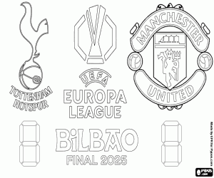 Coloriage Tottenham vs ManU, finale 2024-2025