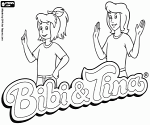 Coloriage Tous en selle avec Bibi et Tina