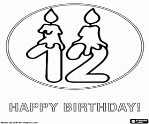 Coloriage Toutes mes félicitations pour les douze ans