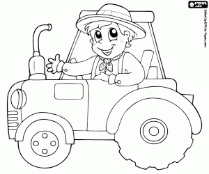 Coloriage Le tracteur de ferme