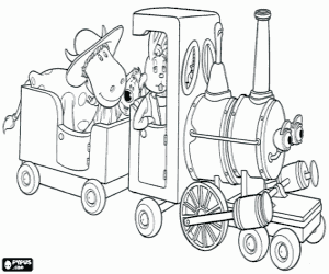 Coloriage Le train magique avec les animaux