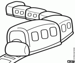 Coloriage Le train, un système de transport