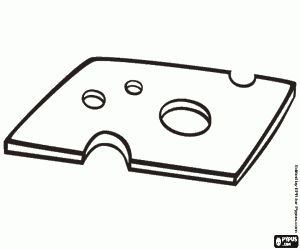 Coloriage Tranche de fromage Emmental