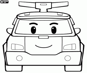 Coloriage Transformation de Robocar Poli