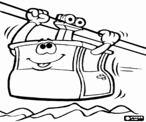 Coloriage Transport par câble