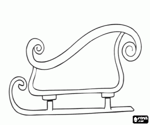 Coloriage Traîneau pour les cadeaux de Noël